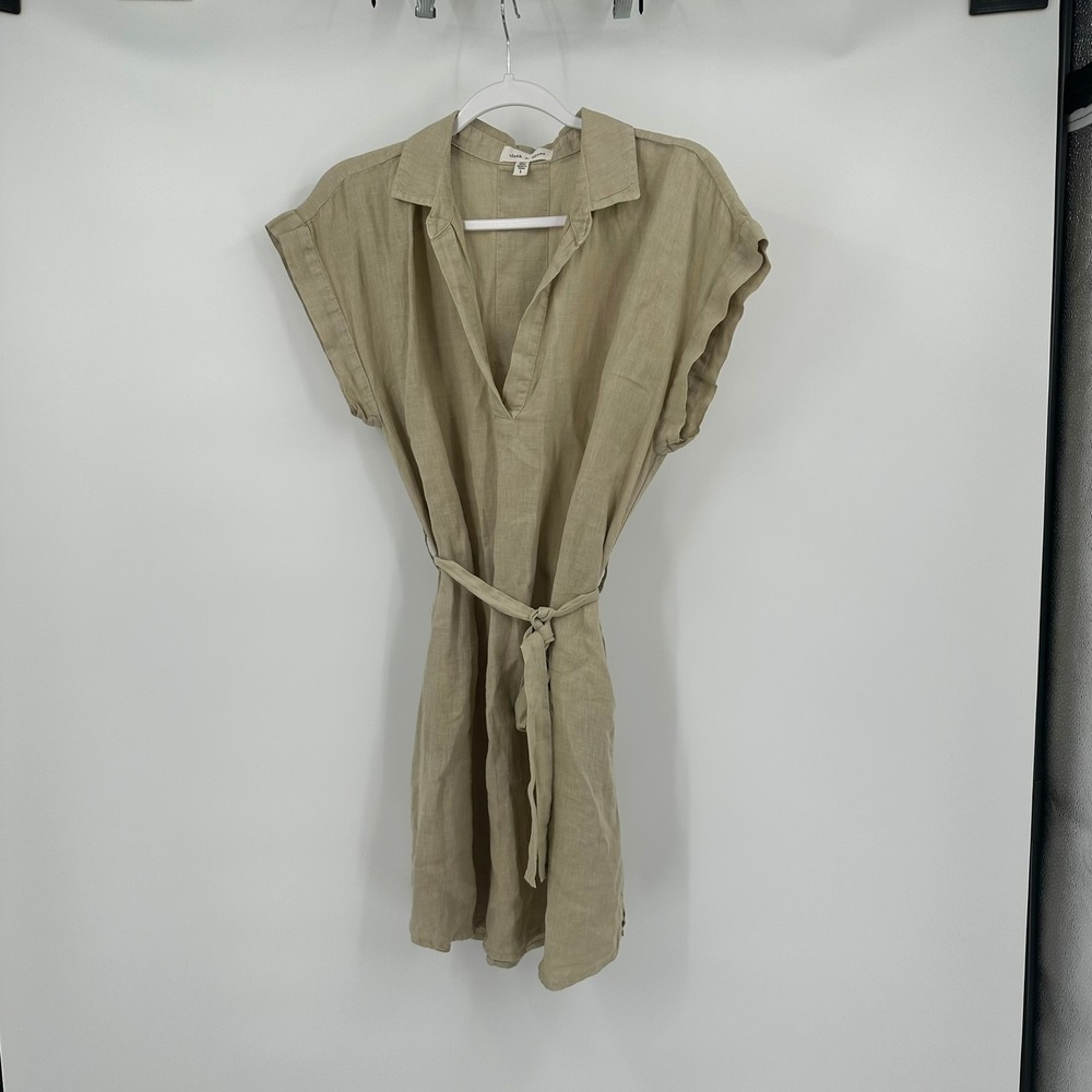 Cloth & Stone Womens Minimalist Linen Shift Dress Size L‎ Granola Neutral Earthy